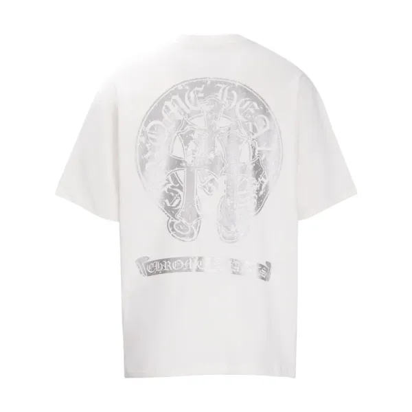 Chrome Hearts Cross Logo Foil Print White T-Shirt - 1