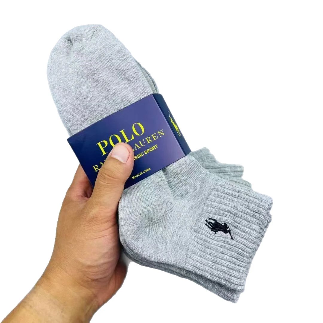 Ralph Lauren Classic Sport Crew Socks Black White Gray Casual