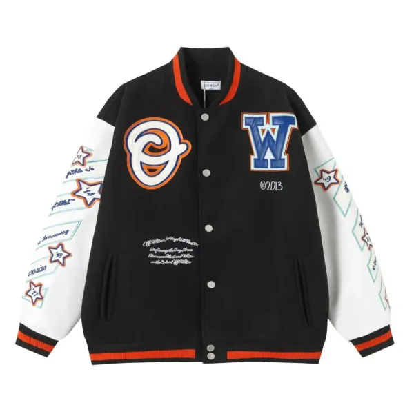 Off-White Varsity Jacket Black and White - 1