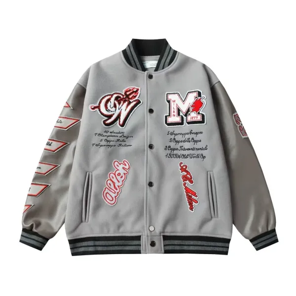 AC Milan x Custom Varsity Jacket Gray - 1