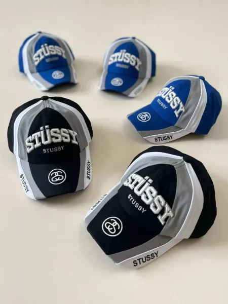Stüssy Bold Logo Blue and Gray Baseball Cap - 14