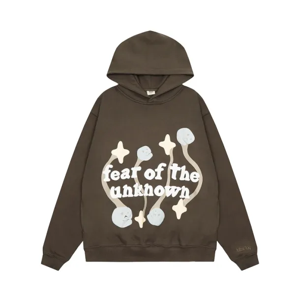 Fear of the Unknown x Broken Youth Graphic Hoodie Brown - 1