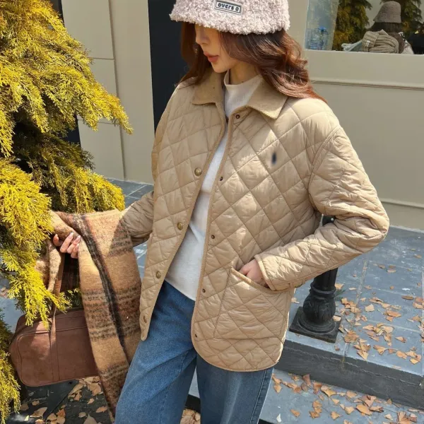 Ralph Lauren Quilted Diamond Stitch Jacket Army Green Outerwear - 8