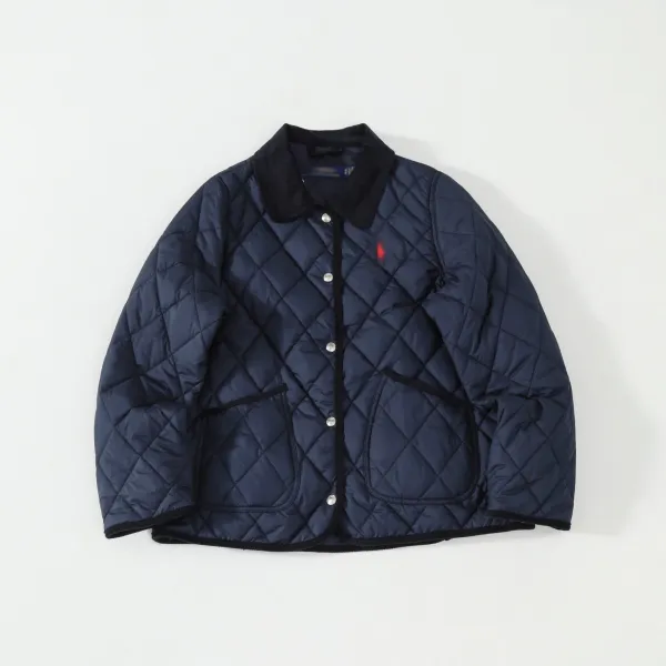 Ralph Lauren Quilted Diamond Stitch Jacket Army Green Outerwear - 17