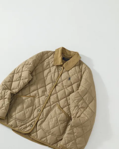 Ralph Lauren Quilted Diamond Stitch Jacket Army Green Outerwear - 19
