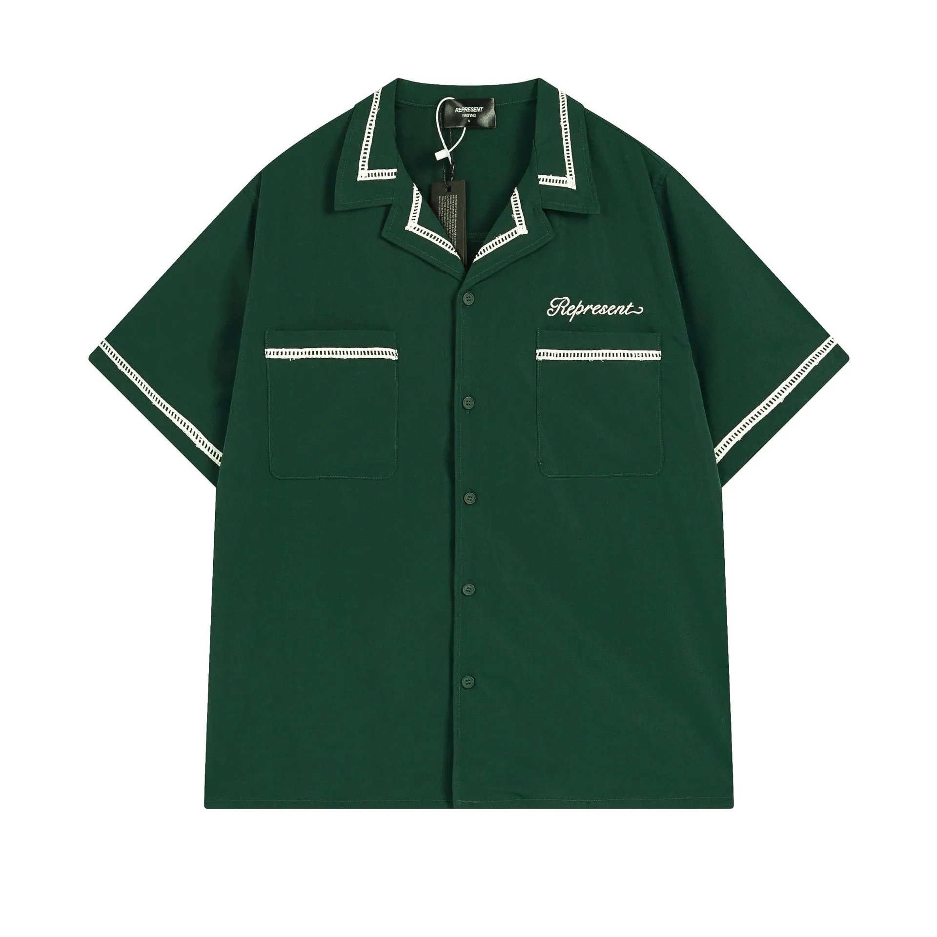 Letter Print Collared Short Sleeve Shirt photo 7