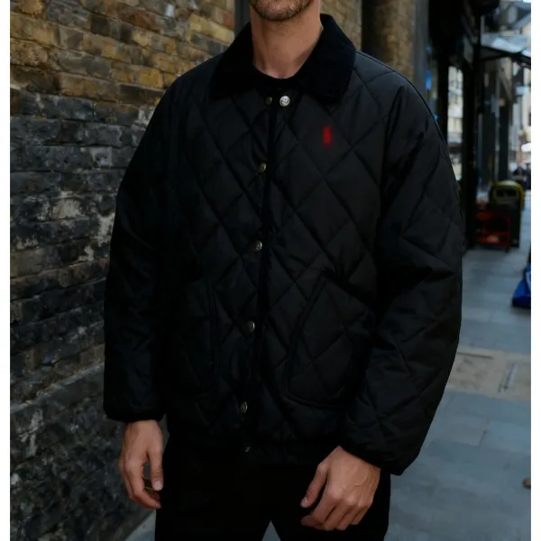 Ralph Lauren Quilted Diamond Stitch Jacket Army Green Outerwear - 10
