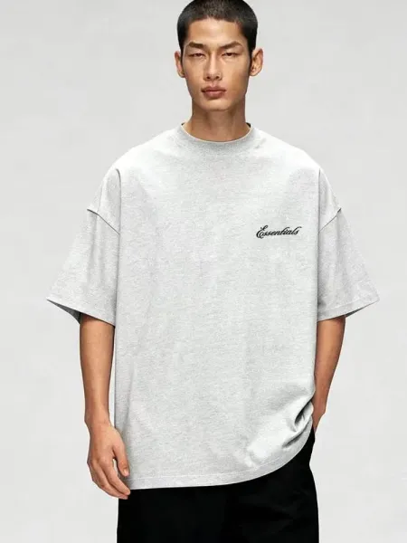 Essentials Oversized Logo Black T-Shirt - 9