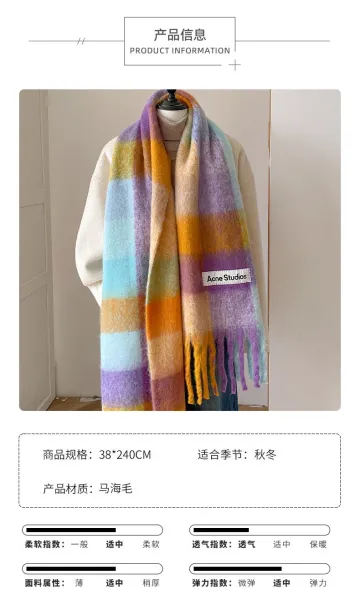 Acne Studios Checkered Gradient Scarf Multicolor Scarf Scarves - 4