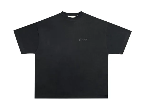 Essentials Oversized Logo Black T-Shirt - 4