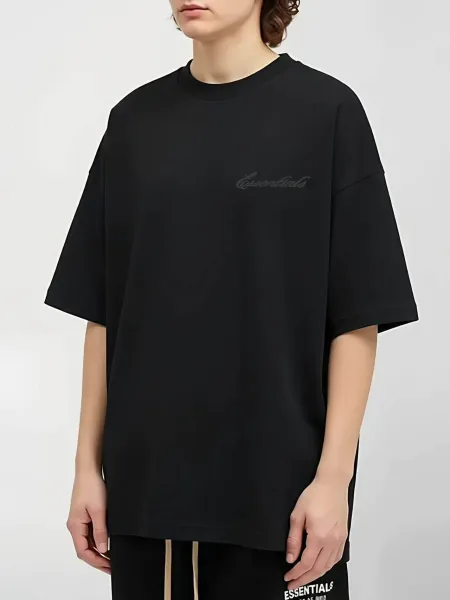 Essentials Oversized Logo Black T-Shirt - 10