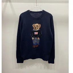 thumbnail for There is a standard cartoon bear autumn and winter thin sweater horse