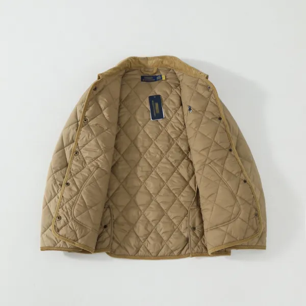 Ralph Lauren Quilted Diamond Stitch Jacket Army Green Outerwear - 21