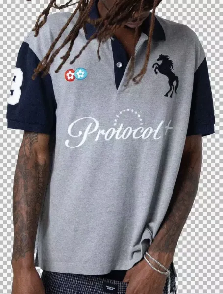 Design Vandy Design Protocol+ Polo Gray / Navy Polo Shirt - 14