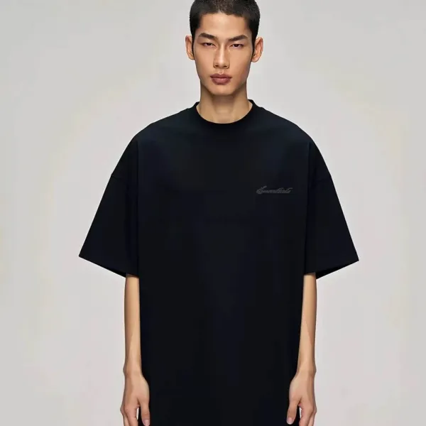 Essentials Oversized Logo Black T-Shirt - 1