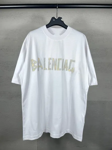Balenciaga Logo Print Oversized T-Shirt Blue - 6