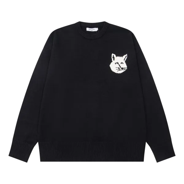 Maison Kitsuné Fox Head Knit Sweater Black - 1