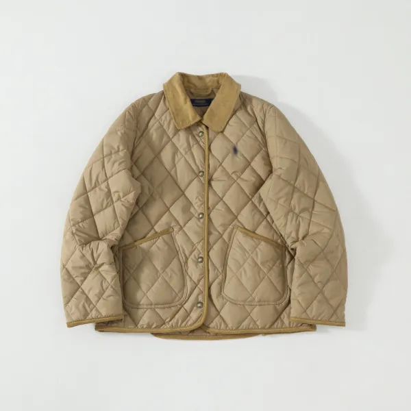 Ralph Lauren Quilted Diamond Stitch Jacket Army Green Outerwear - 18