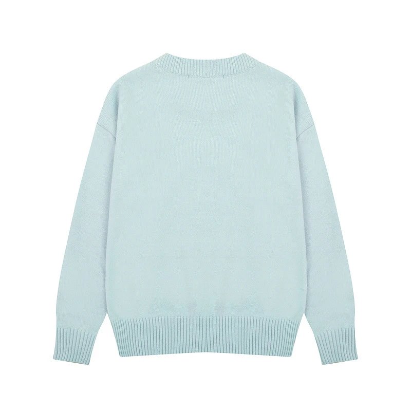 Ami Paris Striped Heart Sweater Navy and White - 17