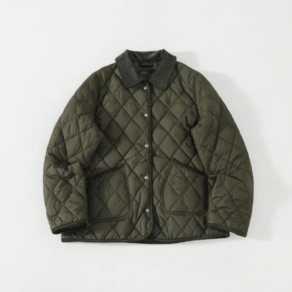 Ralph Lauren Quilted Diamond Stitch Jacket Army Green Outerwear - 1