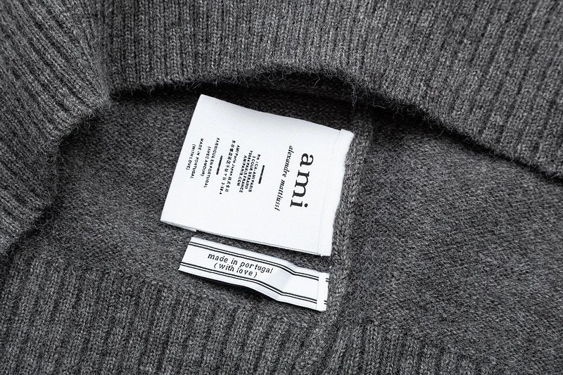 Ami Paris Striped Heart Sweater Navy and White - 25