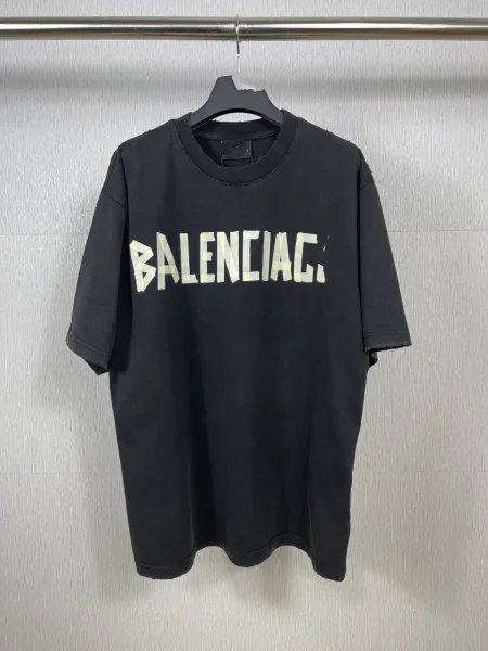 Balenciaga Logo Print Oversized T-Shirt Blue - 9