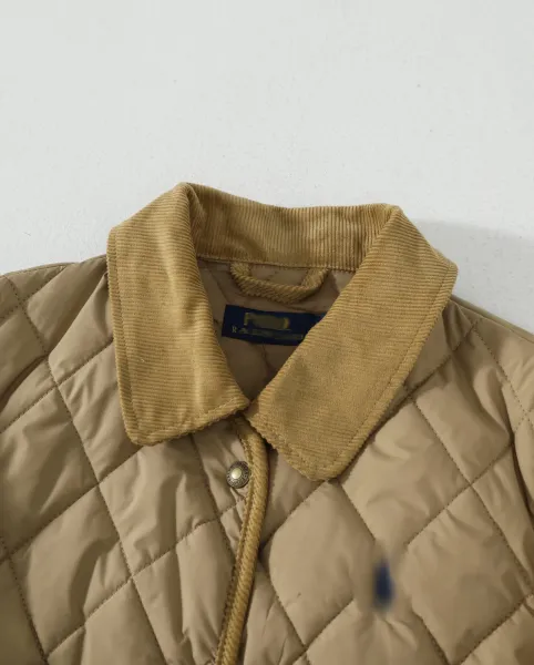 Ralph Lauren Quilted Diamond Stitch Jacket Army Green Outerwear - 22