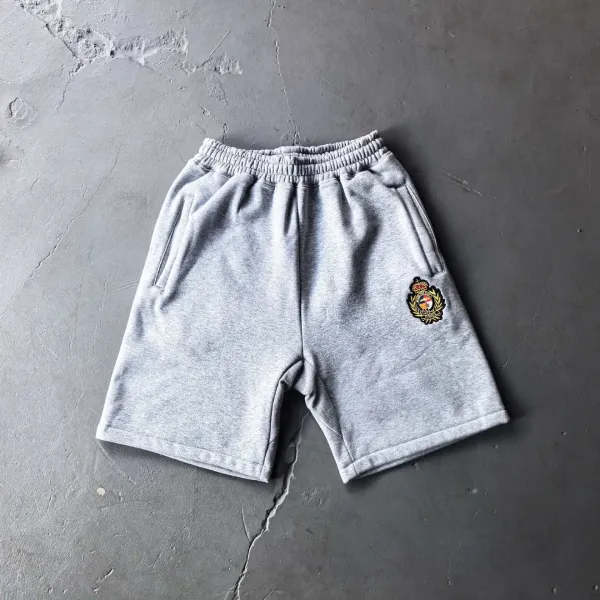 Ralph Lauren Polo Crest Embroidered Gray Sweat Shorts - 1