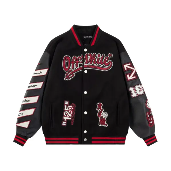 Off-White Milano Varsity Jacket Black/Red - 1