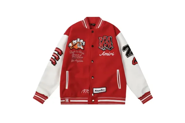 Amiri Varsity Jacket Red and White - 1