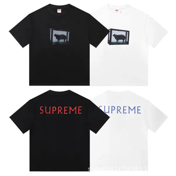 Supreme Sheep Box Logo T-Shirt Black and White - 1