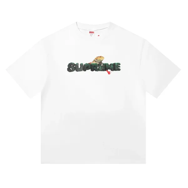 Supreme Lizard Logo White T-Shirt - 1