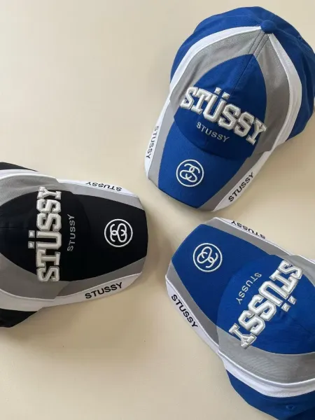 Stüssy Bold Logo Blue and Gray Baseball Cap - 15