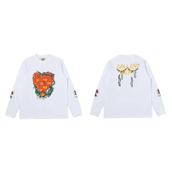 Gallery Dept. Puzzle Heart Long-Sleeve T-Shirt White - 1