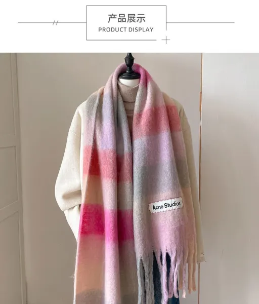 Acne Studios Checkered Gradient Scarf Multicolor Scarf Scarves - 6
