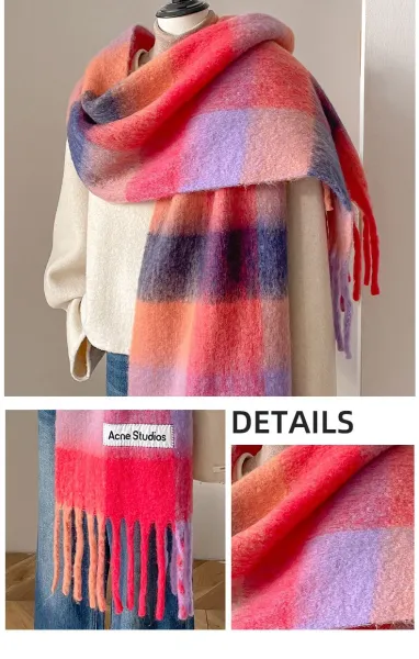 Acne Studios Checkered Gradient Scarf Multicolor Scarf Scarves - 8
