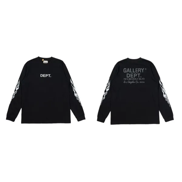 Gallery Dept. Flame Sleeve Long-Sleeve T-Shirt Black - 1