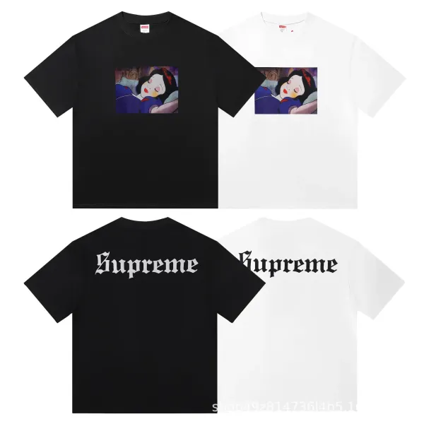 Supreme x Disney Snow White Graphic T-Shirt Black and White - 1