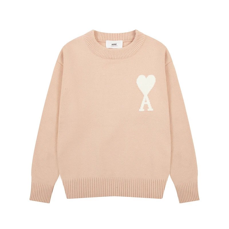 Ami Paris Striped Heart Sweater Navy and White - 14
