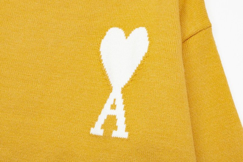 Ami Paris Striped Heart Sweater Navy and White - 23
