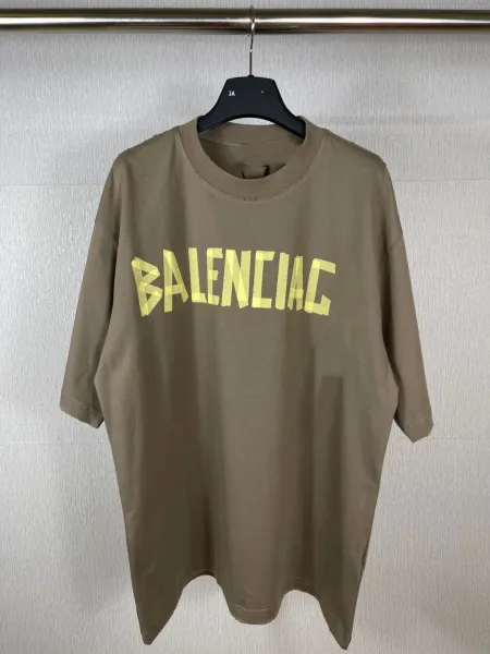 Balenciaga Logo Print Oversized T-Shirt Blue - 4