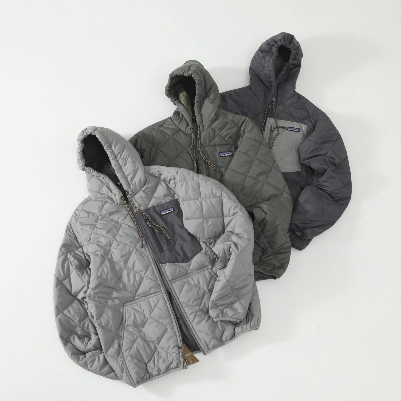 Quilted Diamond Pattern Hooded Lightweight Jacket