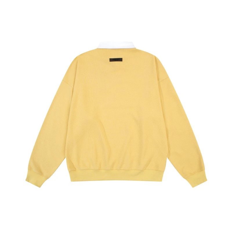 Fear of God Essentials Ribbed Polo Collar Sweatshirt Brown - 6