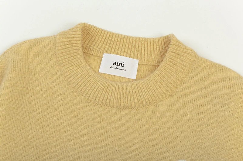 Ami Paris Striped Heart Sweater Navy and White - 29