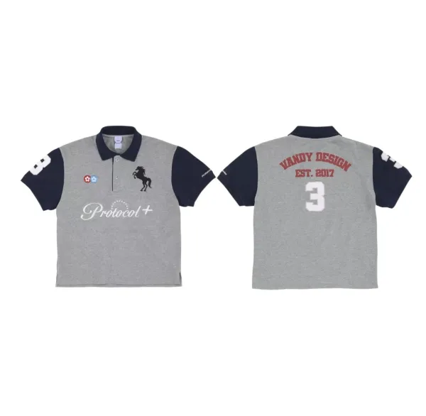 Design Vandy Design Protocol+ Polo Gray / Navy Polo Shirt - 1