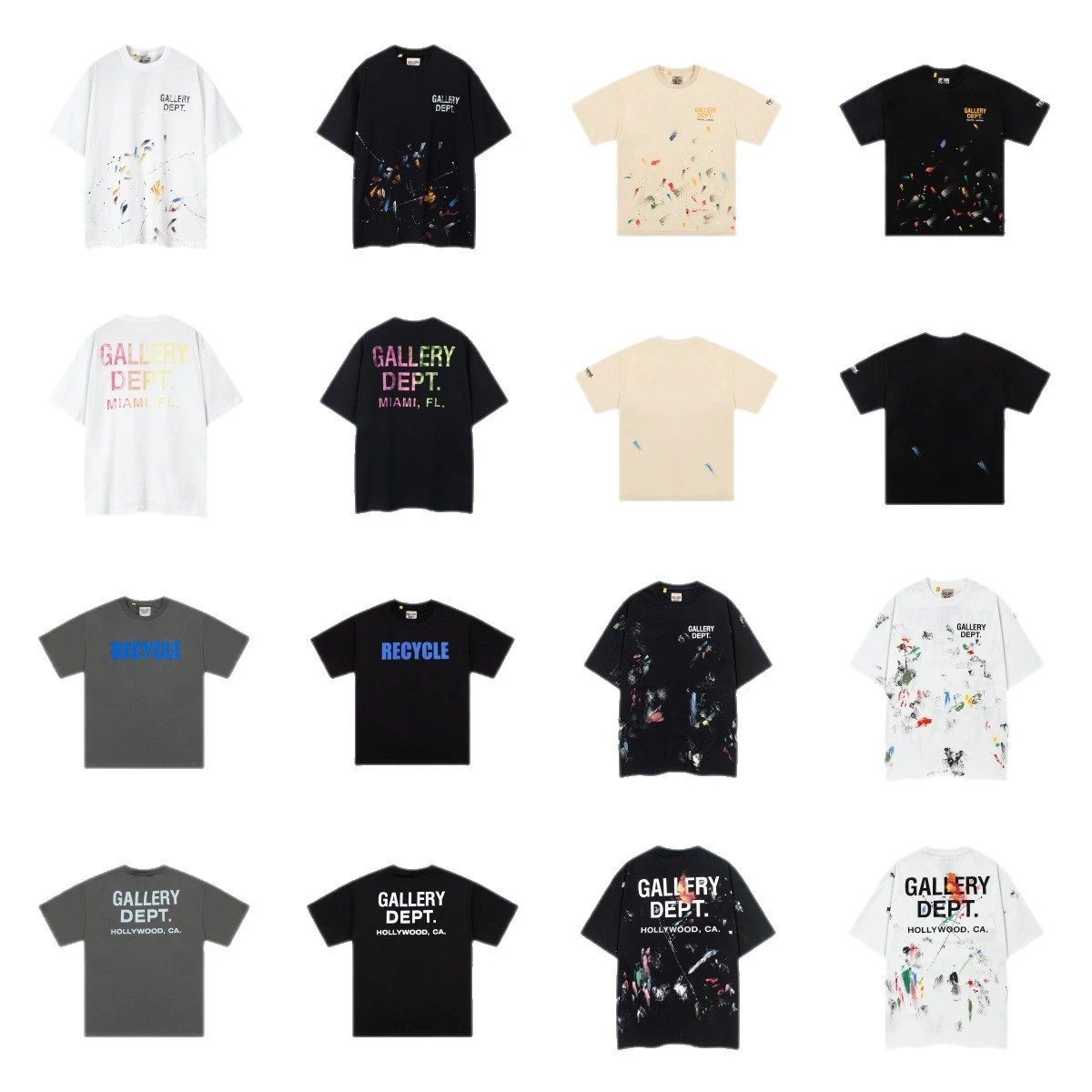 Gallery Dept. Paint Splatter White Graphic T-Shirt