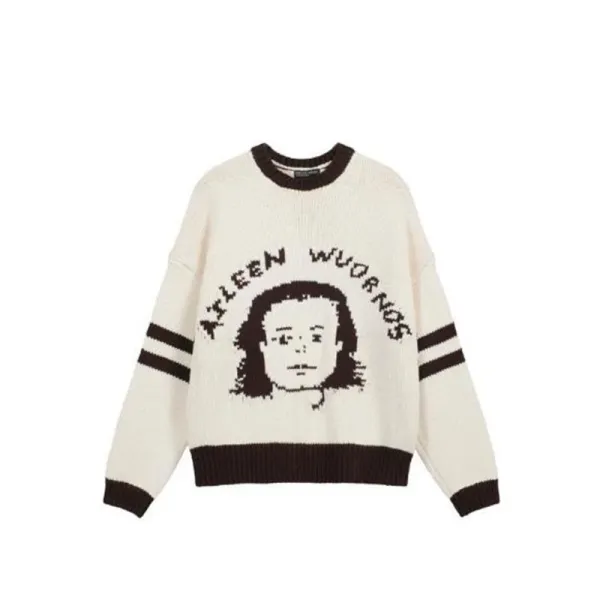 Aileen Wuornos Knit Sweater Beige with Black Accents - 1