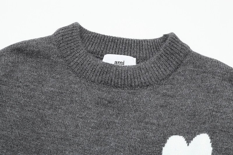 Ami Paris Striped Heart Sweater Navy and White - 28