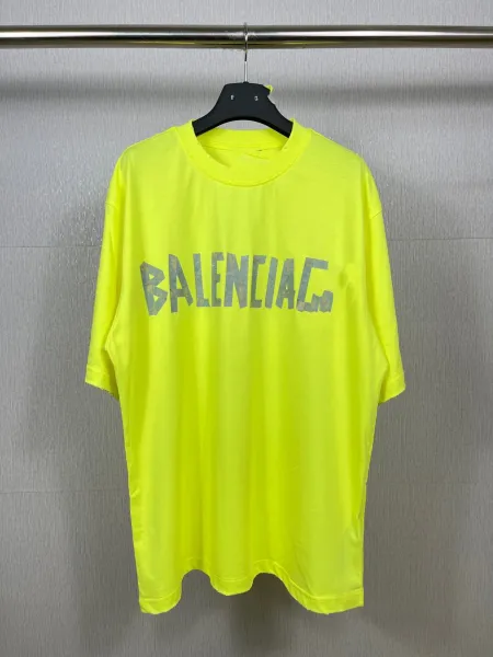 Balenciaga Logo Print Oversized T-Shirt Blue - 8