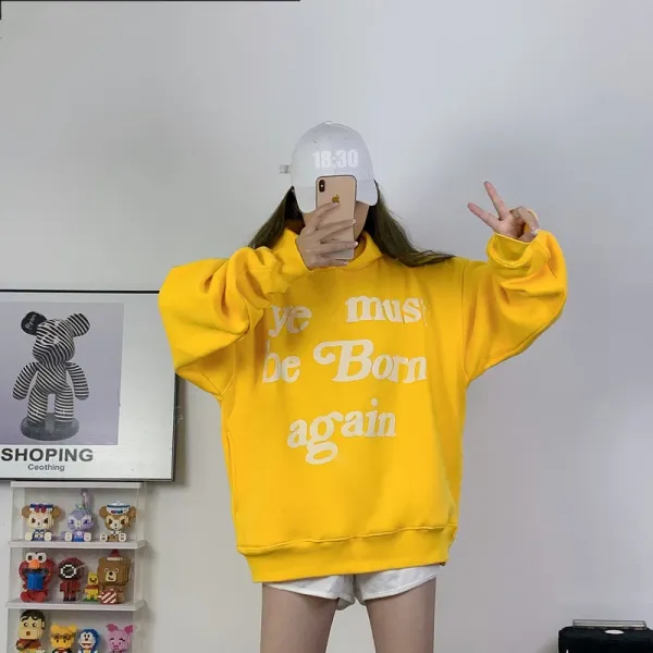 Ye Must Be Born Again Red Oversized Hoodie - 16